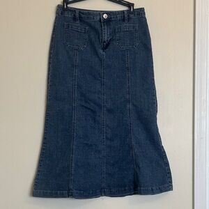 Christopher & Banks Denim A-Line Skirt
